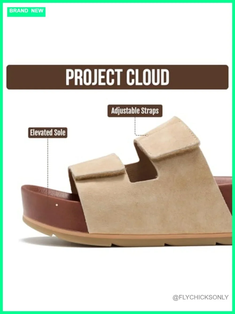 Genuine Leather Platform Wedge Sandals Non-Slip Hook & Loop Strap Open Toe